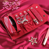 Travel Jewelry Organizer Box Roll PU Leather Storage Pouch