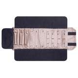 Portable Travel Jewelry Organizer Roll Foldable Flannel High Capacity
