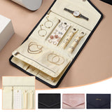 Portable Travel Jewelry Organizer Roll Zippered Carrying Case