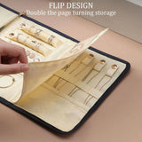 Portable Travel Jewelry Organizer Roll Zippered Carrying Case
