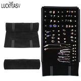 Velvet Jewelry Roll Bag Organizer for Necklaces and More