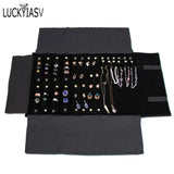 Velvet Jewelry Roll Bag Organizer for Necklaces and More