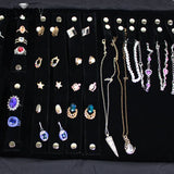 Velvet Jewelry Roll Bag Organizer for Necklaces and More