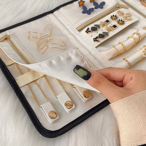 Portable Travel Jewelry Storage Bags Roll Foldable Organizer Case