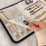 Portable Travel Jewelry Storage Bags Roll Foldable Organizer Case