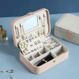 Portable Travel Jewelry Storage Box Girl Jewelry Organizer Display Case