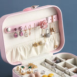 Portable Travel Jewelry Storage Box Girl Jewelry Organizer Display Case