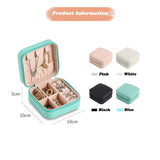 Portable Travel Jewelry Storage Organizer Earrings Necklace Ring Jewelry Case