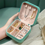 Portable Travel Jewelry Storage Organizer Earrings Necklace Ring Jewelry Case