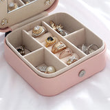 Portable Travel Leather Jewelry Organizer Display Storage Case