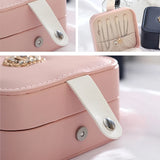 Portable Travel Leather Jewelry Organizer Display Storage Case