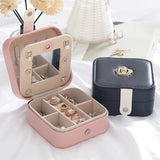 Portable Travel Leather Jewelry Organizer Display Storage Case