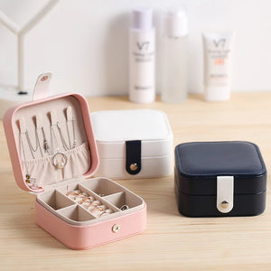 Portable Travel Earrings Rings Jewelry Box Small Storage Case