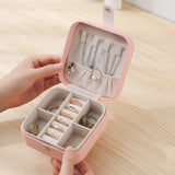 Portable Travel Earrings Rings Jewelry Box Small Storage Case