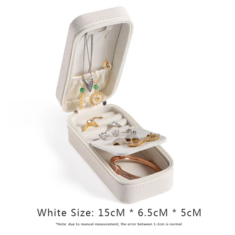 Portable Leather Jewelry Storage Box PU Small Jewelry Bag