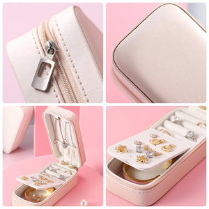Portable Leather Jewelry Storage Box PU Small Jewelry Bag