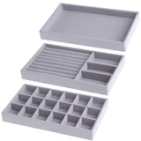 Portable Velvet DIY Jewelry Tray Display Box Ring Bracelet Drawer Storage Case