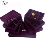 Velvet Jewelry Display Organizer Tray Ring Necklace Box