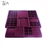 Velvet Jewelry Display Organizer Tray Ring Necklace Box