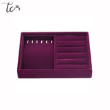 Velvet Jewelry Display Organizer Tray Ring Necklace Box