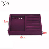 Velvet Jewelry Display Organizer Tray Ring Necklace Box