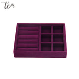 Velvet Jewelry Display Organizer Tray Ring Necklace Box