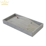 Portable Velvet Jewelry Necklace Display Tray for Pendant Chain Storage Box