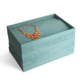 Portable Velvet Jewelry Plate Ring Necklace Organizer Box