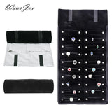Portable Velvet Jewelry Ring Travel Organizer Foldable Roll Bag
