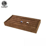 Velvet Ring Jewelry Display Tray Organizer Storage Box