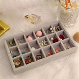Portable Velvet Ring Jewelry Display Organizer Box Tray Holder Earring Case