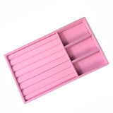 Portable Velvet Ring Jewelry Display Organizer Box Tray Holder Earring Case