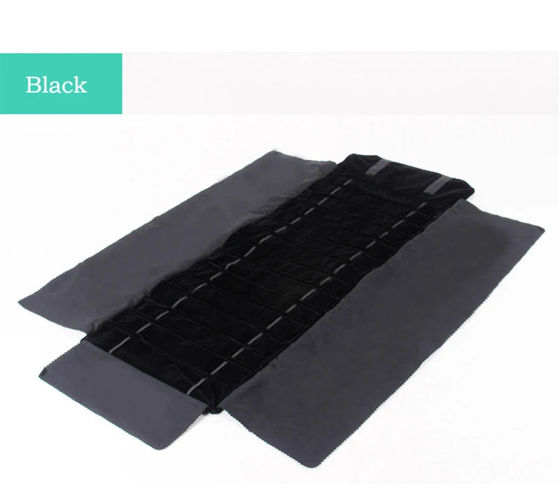 Velvet Travel Jewelry Roll-up Bag for Watch Storage - 15 Organizer Pouch