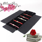 Velvet Travel Jewelry Roll-up Bag for Watch Storage - 15 Organizer Pouch