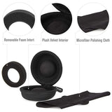 Portable Single Watch Box with Zipper and Carabiner for Travel