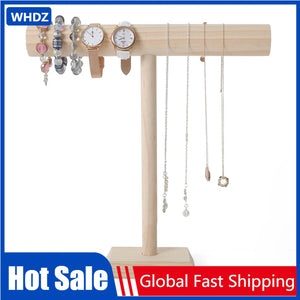 Wooden Bracelet Chain T-Bar Rack Jewelry Display Stand