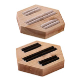 Wooden Hexagon Earrings Display Stand 3 Slots Jewelry Organizer Rack