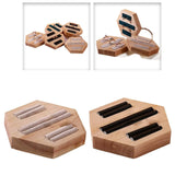 Wooden Hexagon Ring Display Holder for Rings Earrings