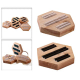 Wooden Hexagon Ring Display Holder for Rings Earrings