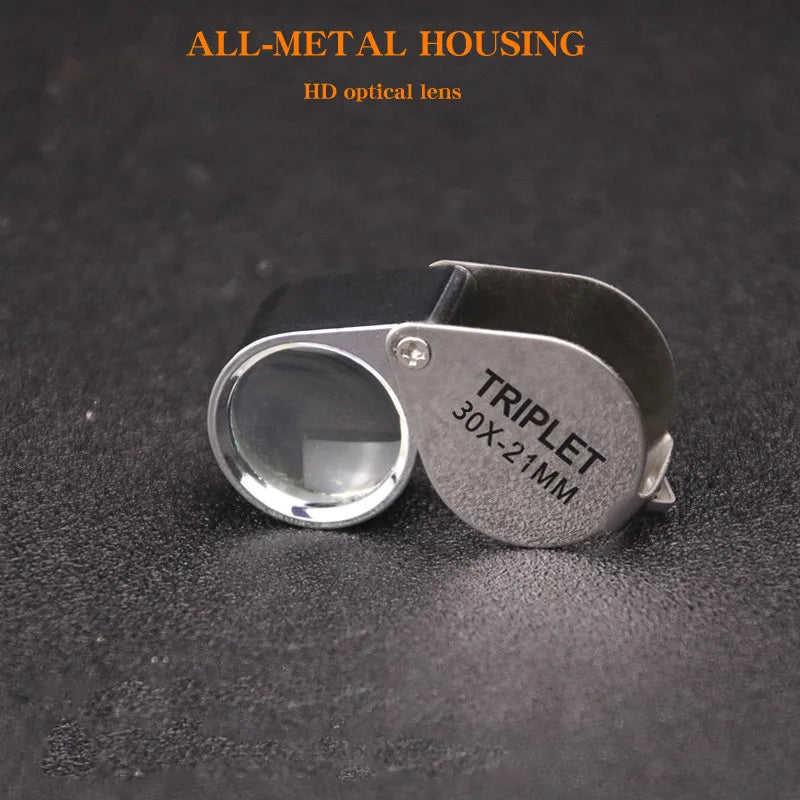 30x Foldable Magnifying Glass for Jewelry, Stamps, Antiques