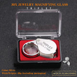 30x Foldable Magnifying Glass for Jewelry, Stamps, Antiques