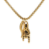 Italian Lucky Hand Horn Anti Evil Good Luck Double Protection Amulet Necklace