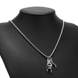 Italian Lucky Hand Horn Anti Evil Good Luck Double Protection Amulet Necklace