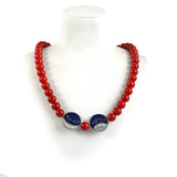 Ace Red Beads Bracelet Necklace Unisex Jewelry