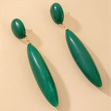 Green Oval Earring Women Silver Plating Jewelry HE23