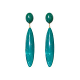 Green Oval Earring Women Silver Plating Jewelry HE23