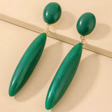 Green Oval Earring Women Silver Plating Jewelry HE23
