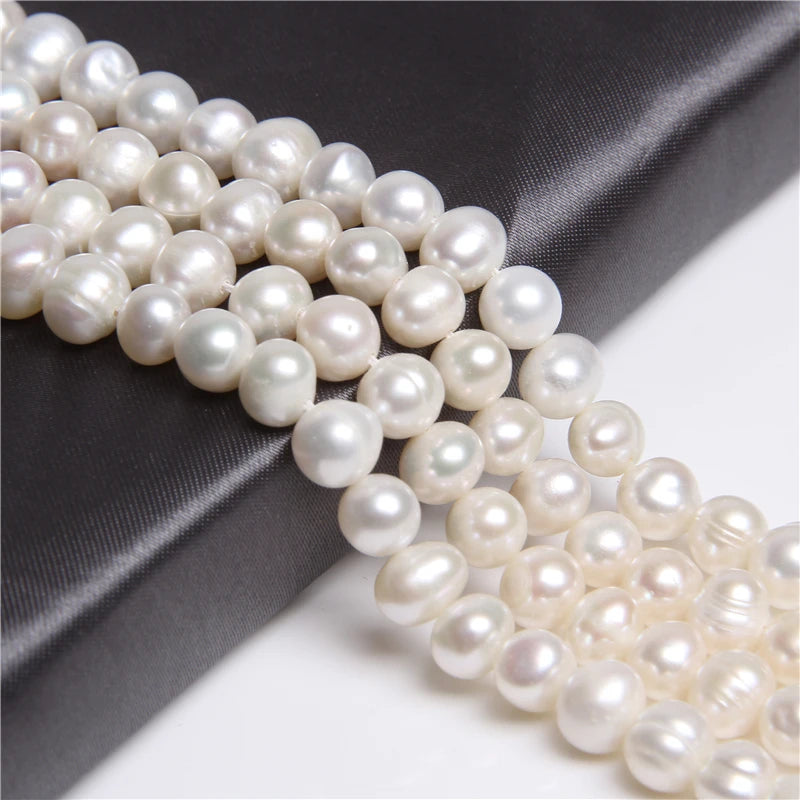 Baroque Potato Round Natural Freshwater Pearl Beads 10-11mm 14'' Strand