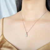 Potiy Sky Topaz Garnet Pendant Necklace 925 Sterling Silver for Women