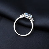 925 Silver Sky Topaz Emerald Cut Ring for Women